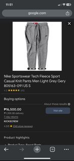 Nike Sportswear Tech Fleece Sport Casual Knit Pants Men Light Grey Gery 805163-091 US S