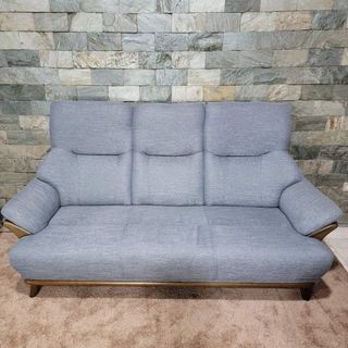 Nitori 3 Seater Gray High Back Sofa Couch