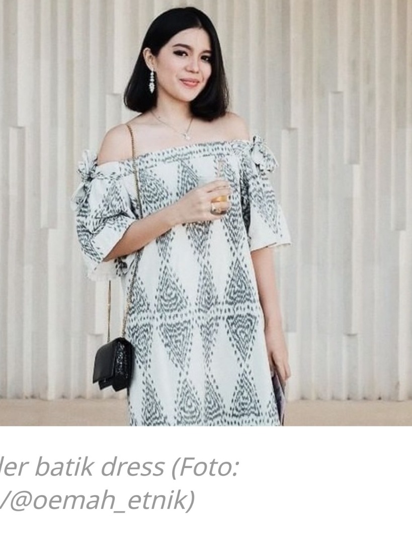 Batik off shoulder dress shop