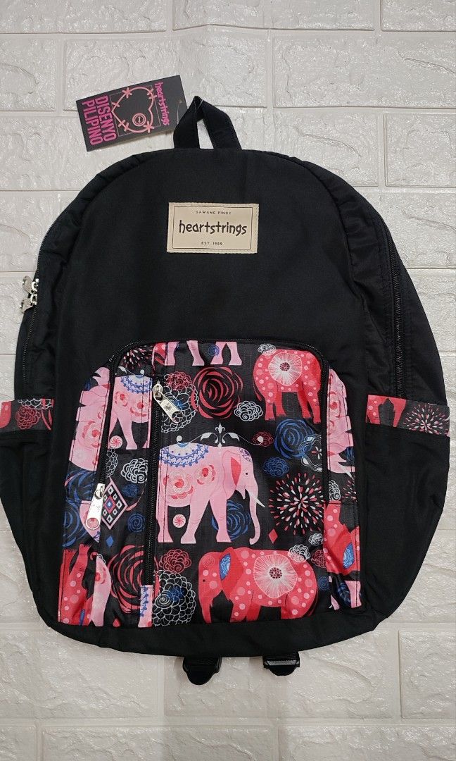 Original HEARTSTRINGS Backpack Black with Elephant Design Women s Fashion Bags Wallets Backpacks on Carousell