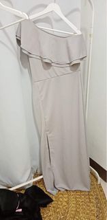 Plus Size Bridesmaid Dress in Gray