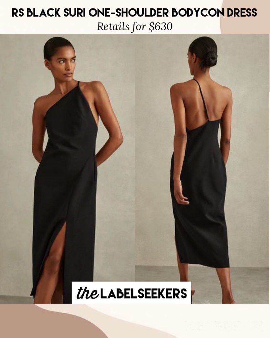 Reiss Black Suri One Shoulder Bodycon Dress Women s Fashion Dresses Sets Dresses on Carousell