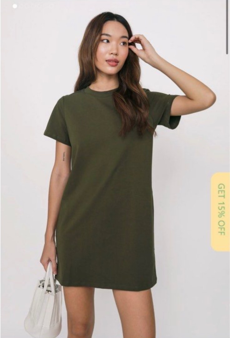 Army green t shirt dress new arrivals