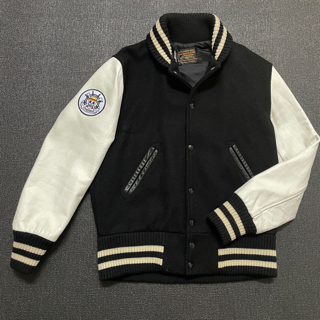 Varsity Jacket Semi Leather Skookum Letterman 100 Virgin Wool