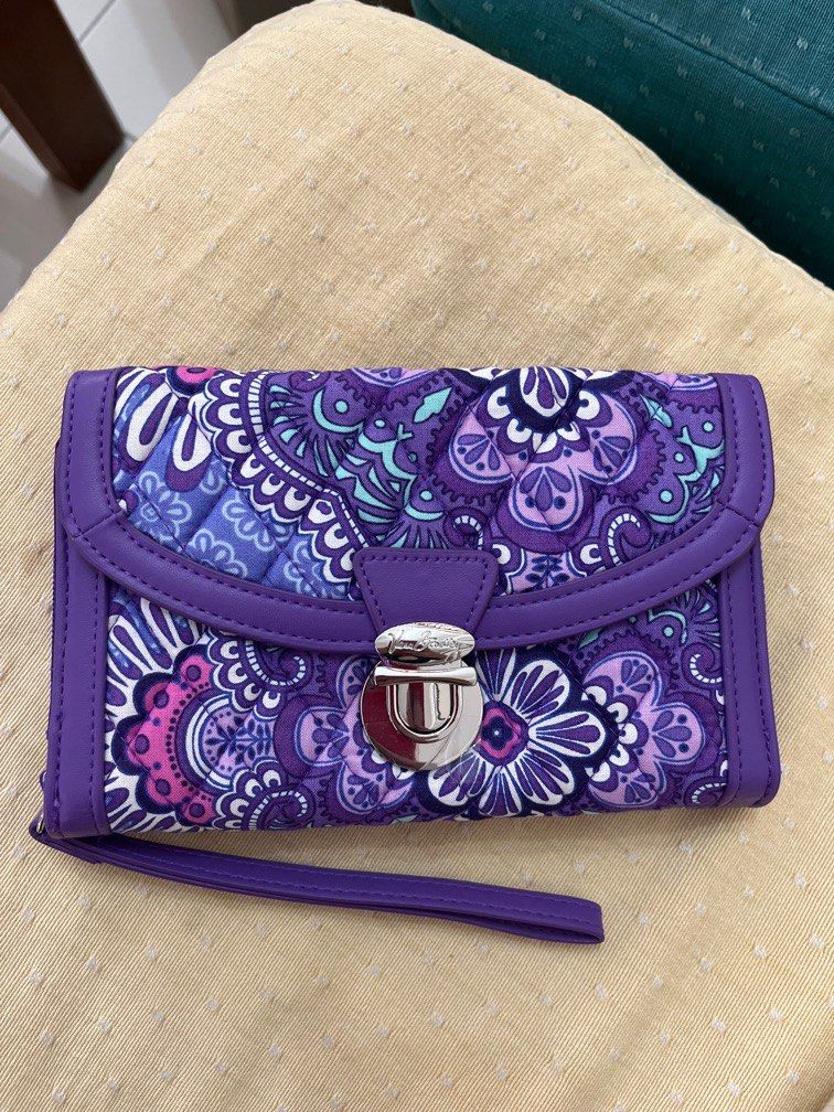 Vera bradley purple leather purse hot sale