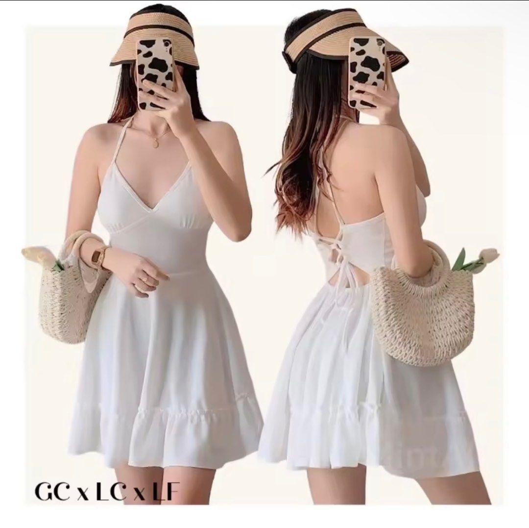 White frilly summer dress outlet