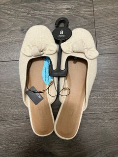 Women’s Square Toe Linen Slip On Shoes Size 8
