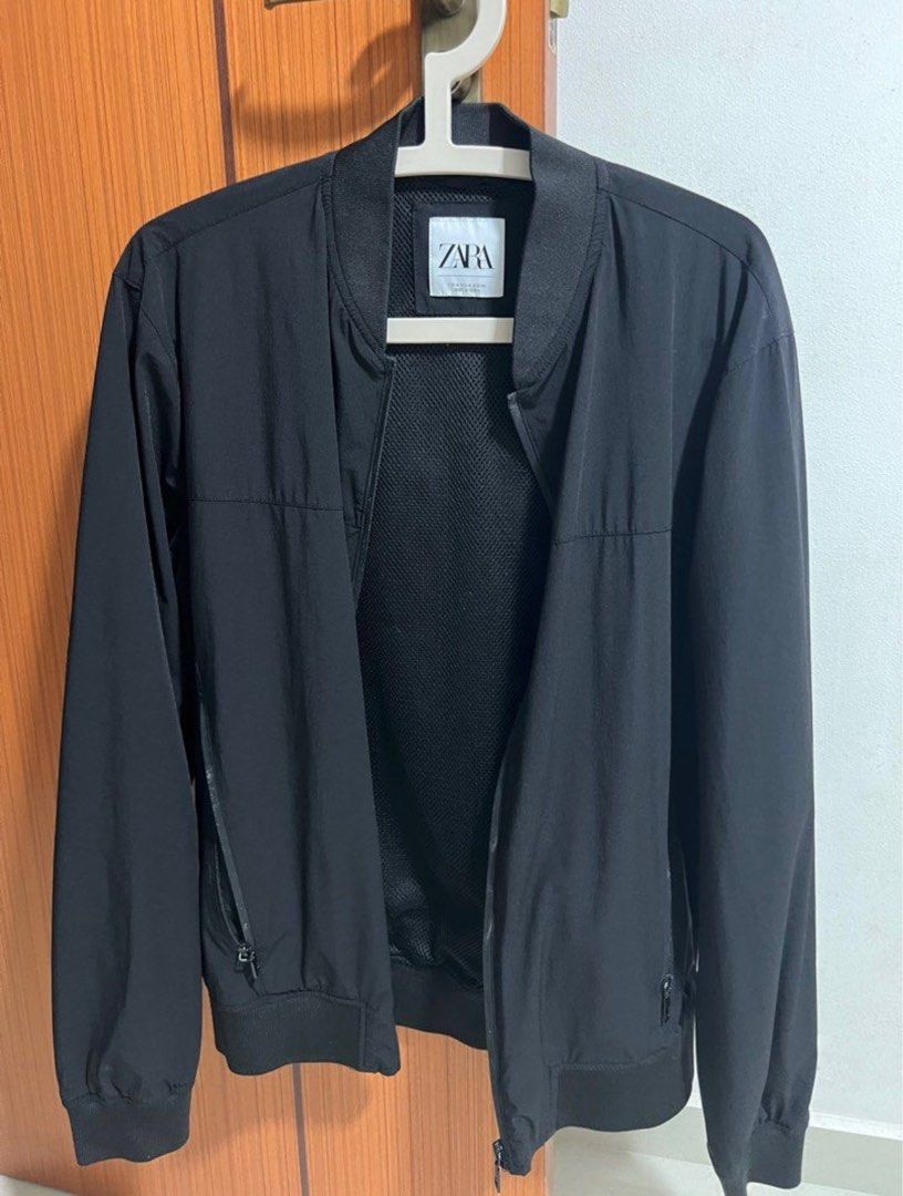 Zara Lightweight Bomber Jacket in Black, Men's Fashion, Tops