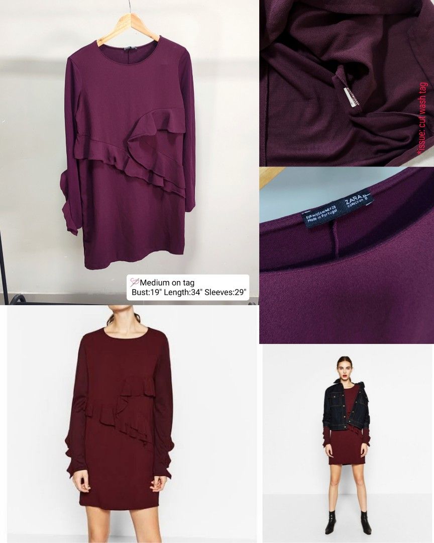 ZARA RUFFLE DRESS (Category: Dresses) located in San Fernando. Submitted by ks.clothing (Listing ID 1306162706, Image 1). Description: For Sale🌷💯 —Quality:10/10 —Like New quality✨ —Size: Medium on tag (please see photo for exact measurement) 📍Location: Pampanga 💰Payment first thru gcash or paymaya 🚚 Shipping thru S Checkout or JNT only! ❣️Please manage your expectation since all items are thrifted. ❣️Color may vary due to lighting. ❣️Can hag