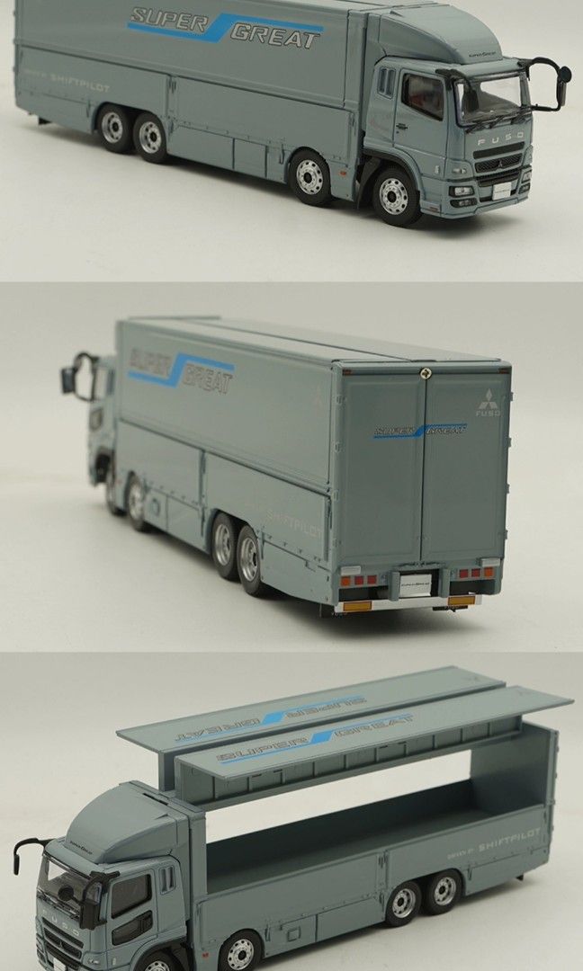 全新1：43原廠三菱mitsubishi Super Great貨櫃車貨車卡車模型玩具車 