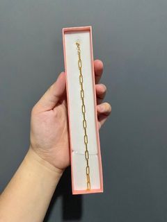 18k Saudi Gold Paperclip Bracelet (big)