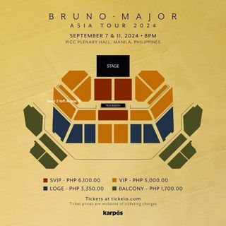 2 Bruno Major Day 1 VIP Tickets