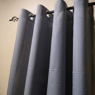 2 Gray Long Curtains