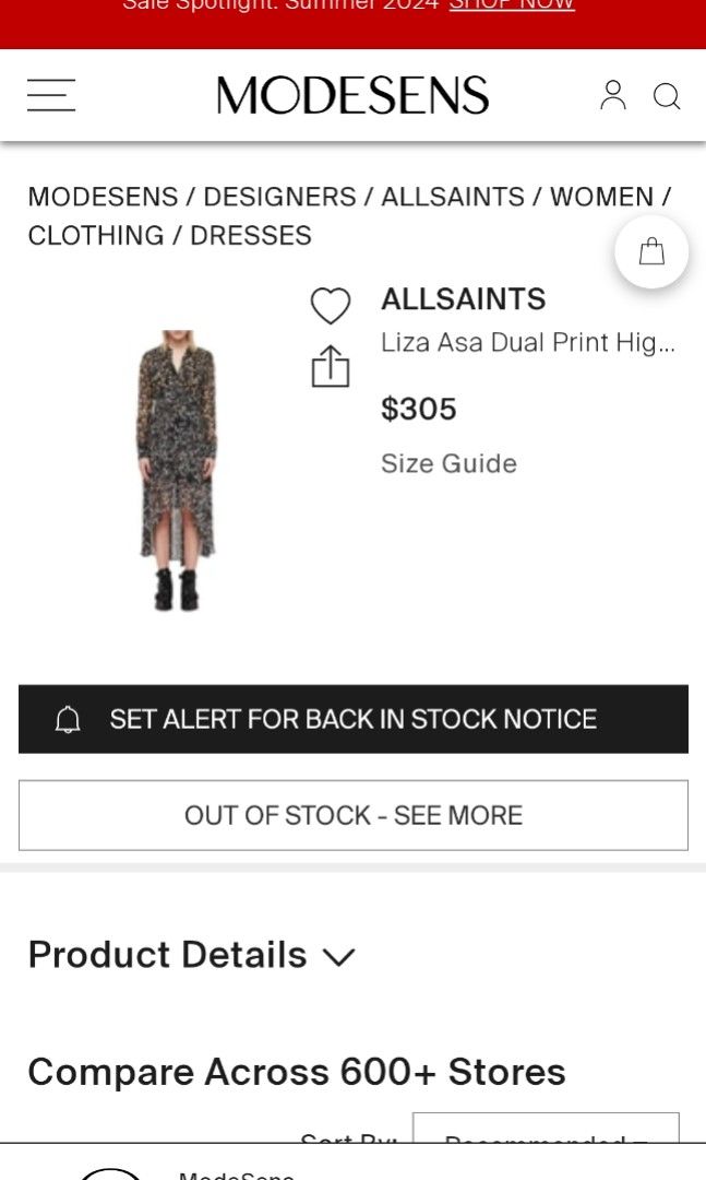 305 allsaints from net a porter ladies sress size S to M Women s Fashion Dresses Sets Dresses on Carousell
