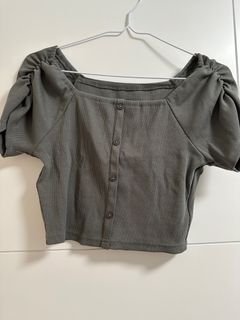 Japanese GU front button off shoulder top64203802951937110