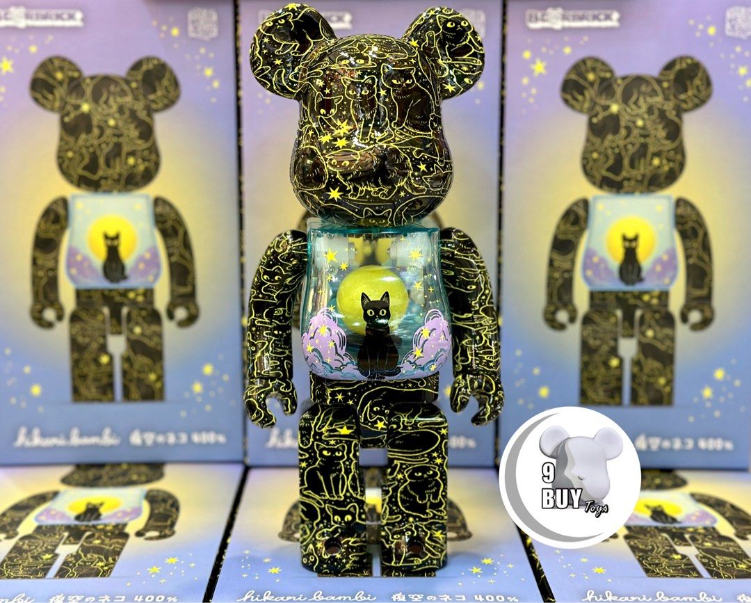 🔥少量現貨🔥巜MEDICOM TOY BE@RBRICK 夜空のネコ月亮貓發光400％ 》