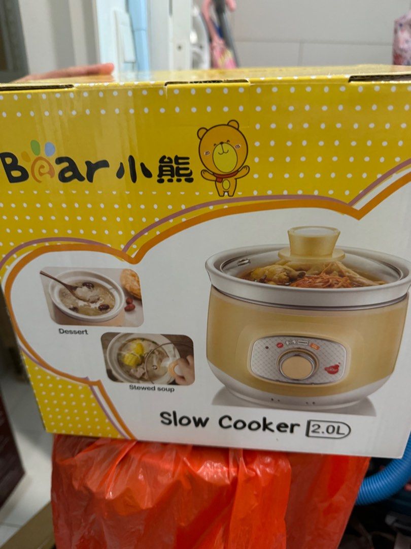 Bear Electric Slow Cooker with Ceramic Pot 2 litres