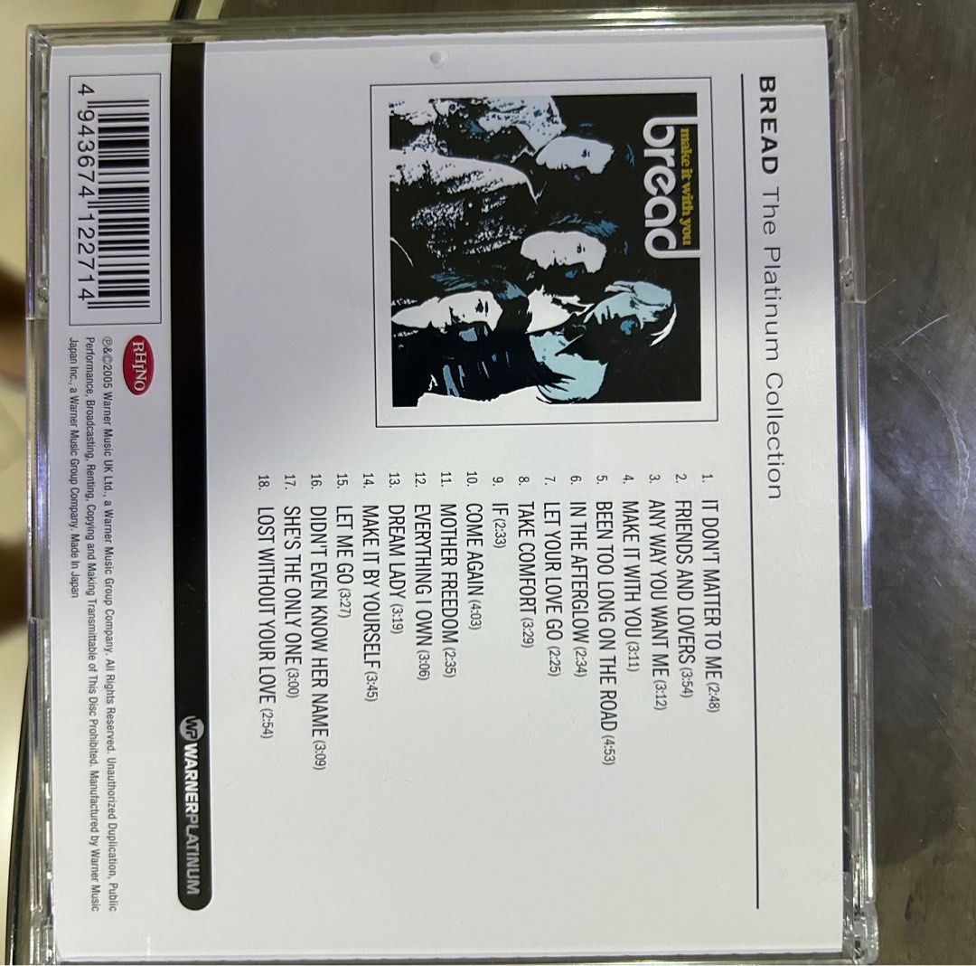 Bread “Make it with You” CD Japan (Category: CDs & DVDs) located in Manila. Submitted by migo2910 (Listing ID 1306249180, Image 2). Description: Bread “Make it with You” CD Japan.