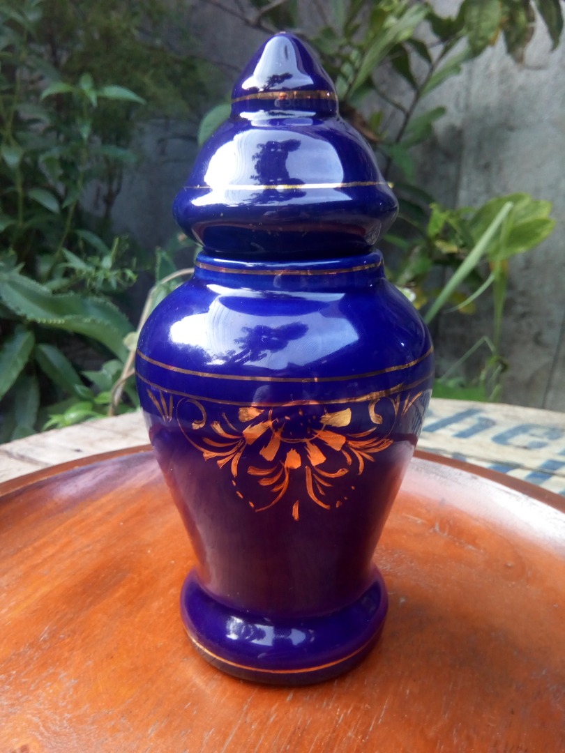 NOVICA Handmade Cobalt Ceramic Jar