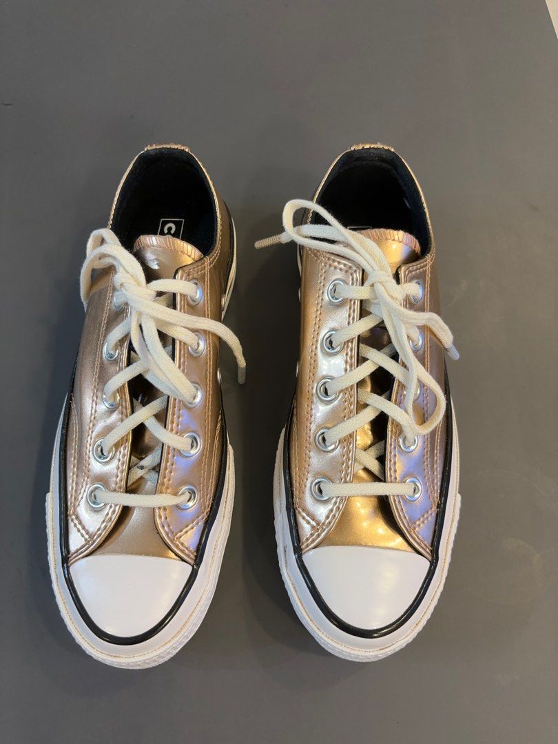 Rose gold white converse online