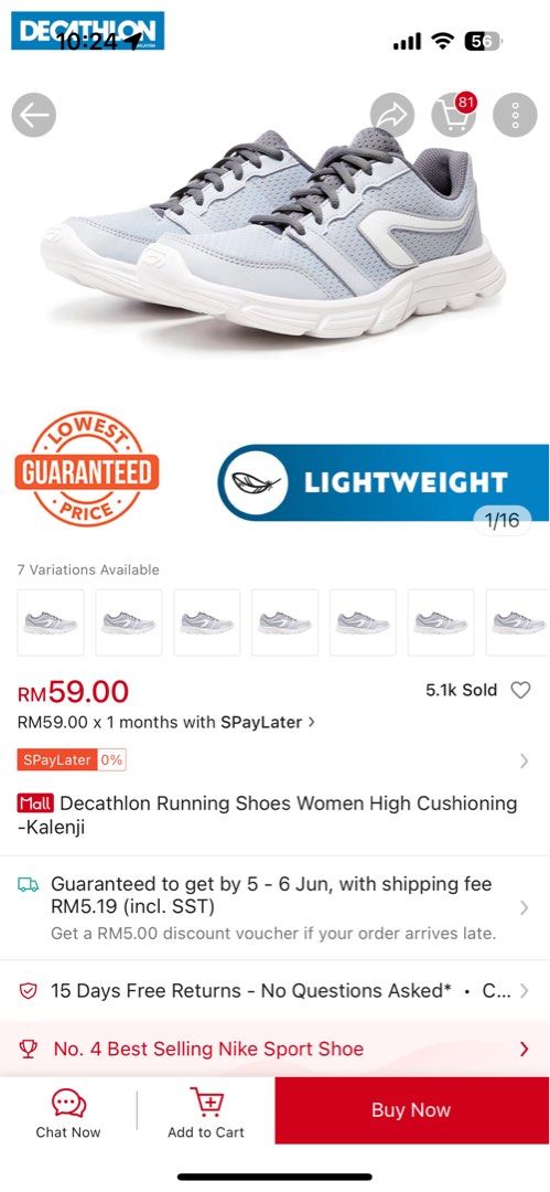 Decathlon Running Shoes Women High Cushioning Kalenji