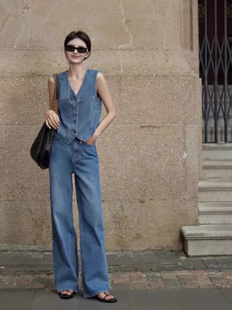 Vest and jeans on sale