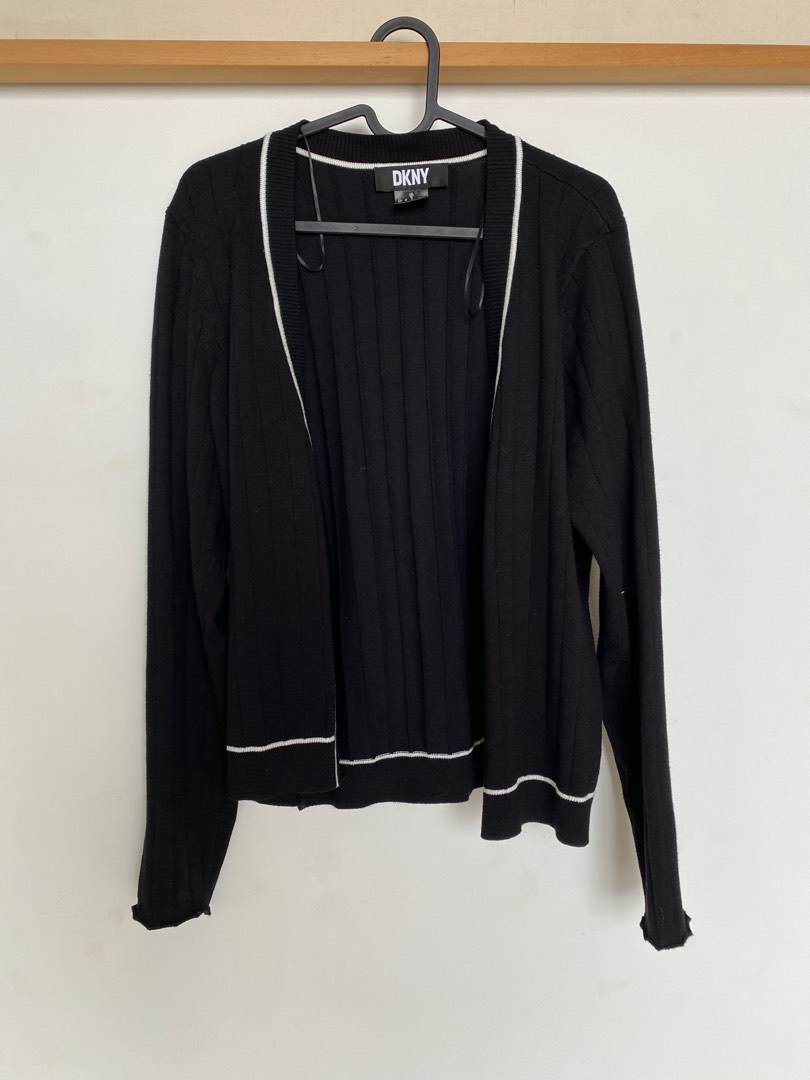 DKNY Black Cardigan Women s Fashion Coats Jackets and Outerwear on Carousell