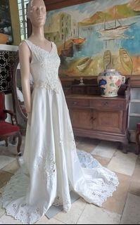 Embroidered long gown