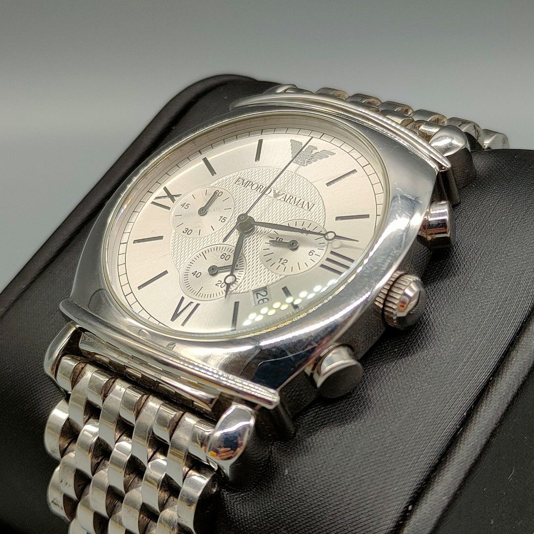 Emporio Armani AR0315 Mens Stainless Steel Chronograph Watch PRE OWNED