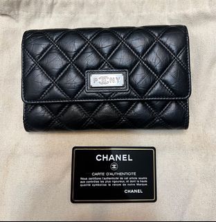 FASTBREAK SALE!! Authentic Chanel Vintage PONY Line Quilted Compact Leather Wallet