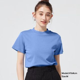 GU by Uniqlo Women's Glossy Round Neck T-Shirt (Short Sleeve)