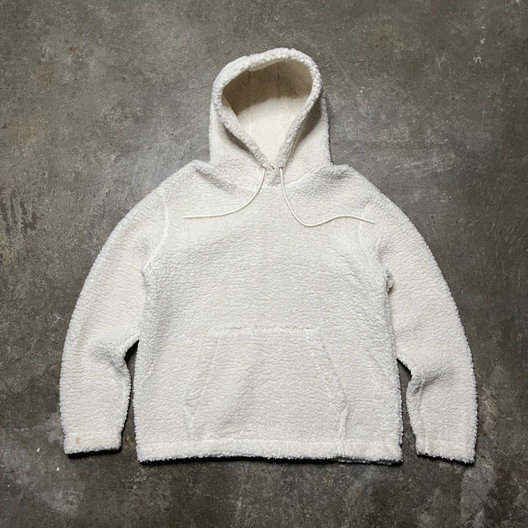 H M Mens Relaxed Fit Teddy Hoodie Men s Fashion Coats Jackets and Outerwear on Carousell