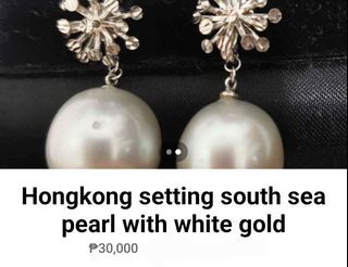Hongkong setting south sea pearl with white gold jewelry