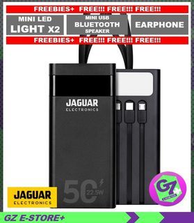 Jaguar PB501 50000mAh Digital Display Power Bank 22.5W with Built In Cables Freebies Powerstation