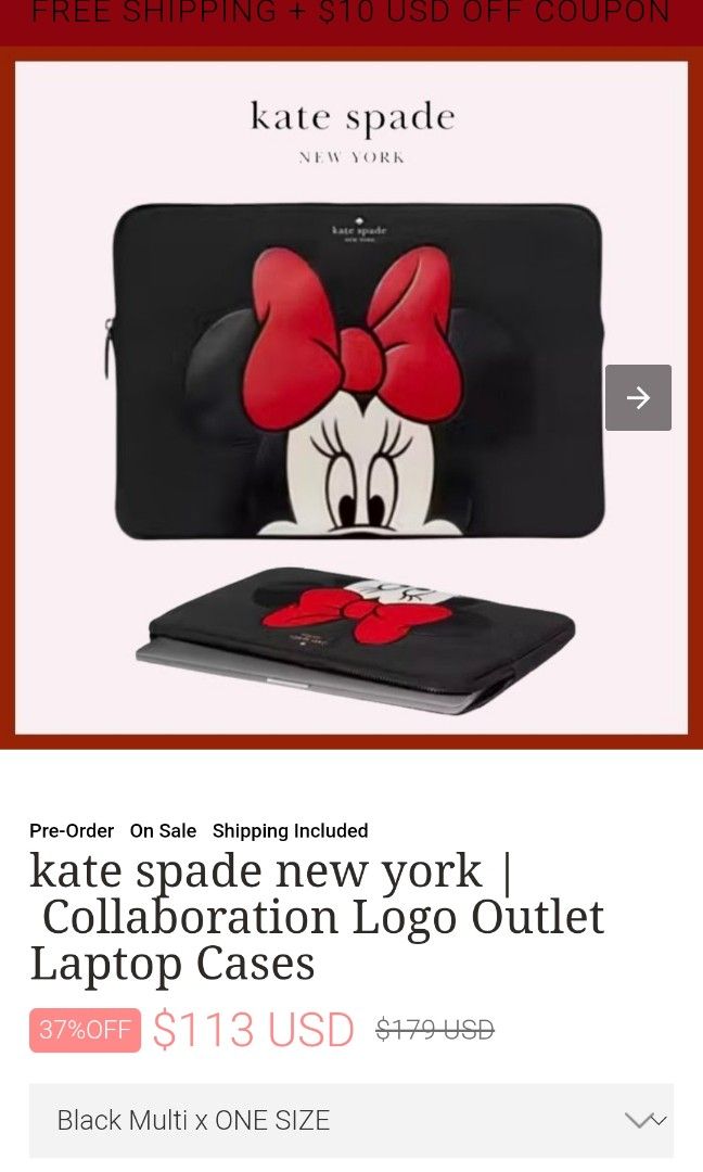 Kate spade Minnie mouse laptop sleeves