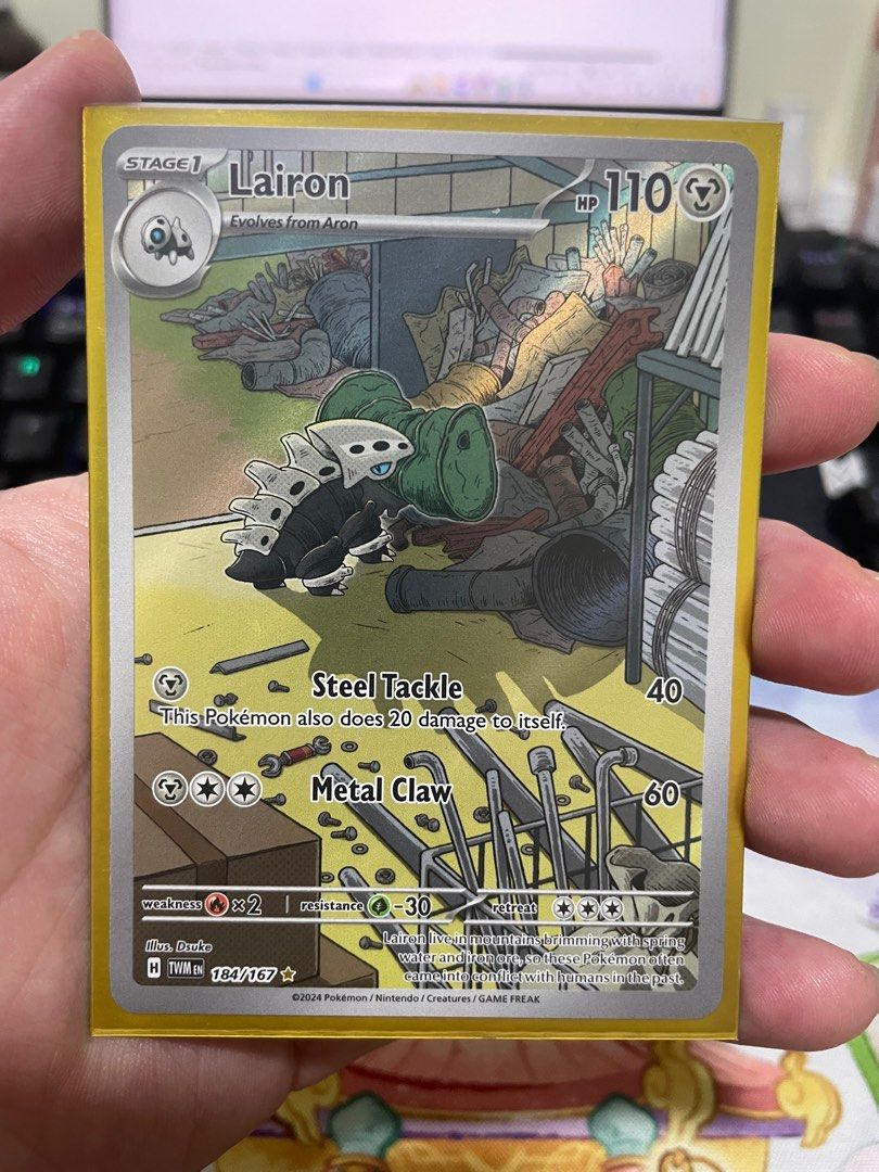 Illustration Rare Pokemon Lairon 184/167 - Twilight Masquerade Full Art Card Twilight Masquerade Rare Illustration Rare Pokemon Lairon 184/167 - Twilight Masquerade Full Art Card Twilight Masquerade Rare