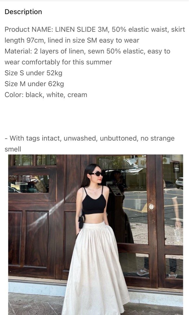 Linen flare skirt in Cream