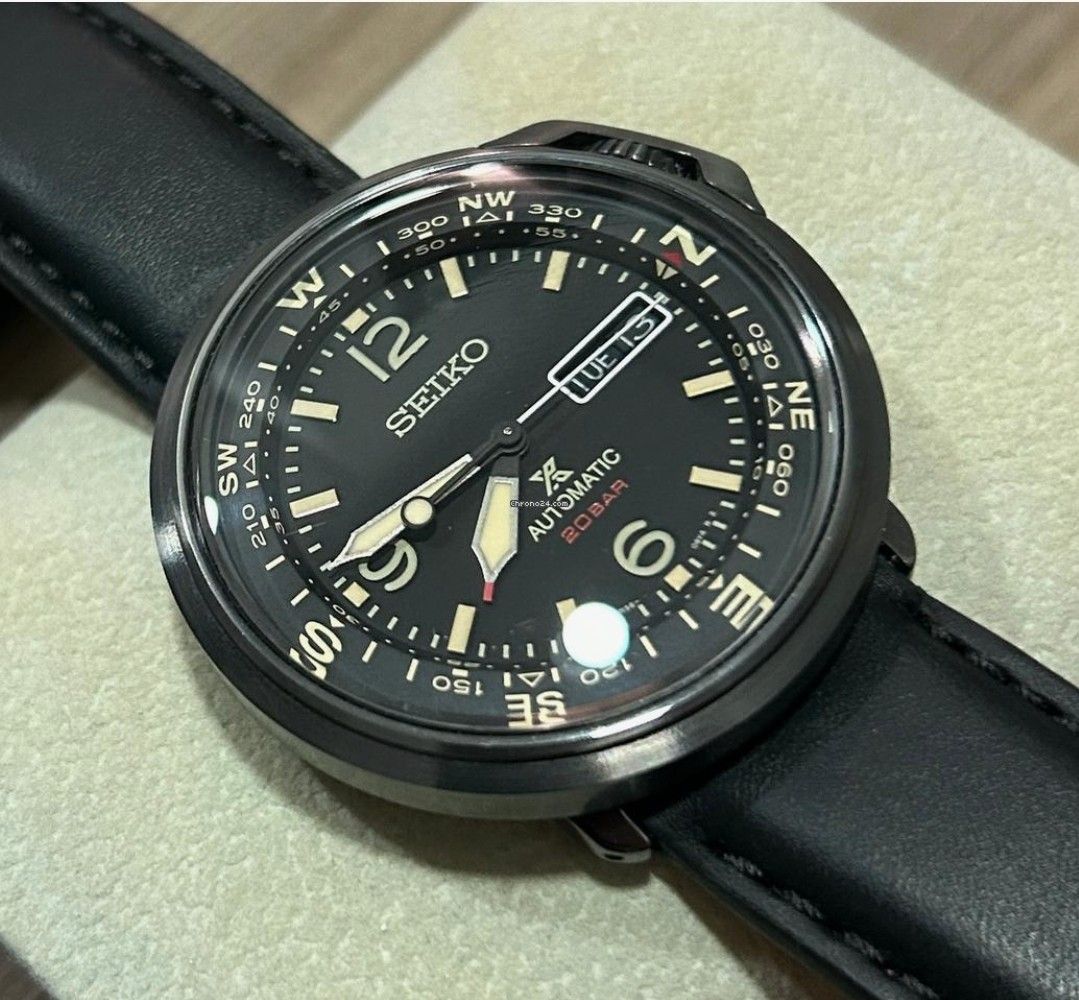 Lowest Price SEIKO PROSPEX Automatic Field Compass Men s SRPD35 24 Jewels Black Dial Leather Strap Watch srpd35 srpd35j srpd35j1 Birthday gift