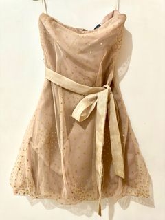 Nude glittered cocktail dress