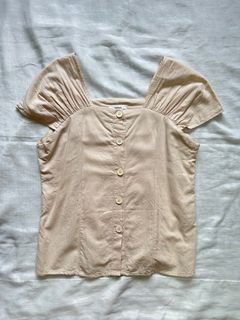 oat square neck buttoned top