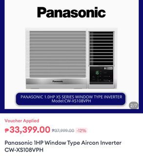 Panasonic 1 HP Inverter - Window type aircon