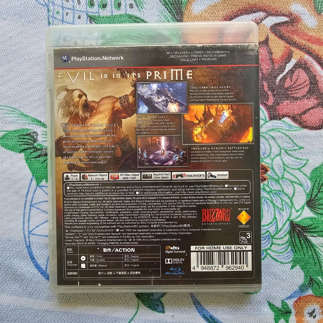 PS3 Diablo 3 R3 (Category: PlayStation) located in Daraga. Submitted by namikazeloves (Listing ID 1306191026, Image 2). Description: ☆Selling Playstation 3 game [DIABLO 3] FOR SALE ONLY☆ ●Works in every PS3 model ●Used, but not abused RFS: Decluttering Price: 400 (fixed) + SF to be shouldered by the buyer Location: ALBAY (Can meetup within Daraga/Legazpi Area, or can be SHIPPED through LBC outside ALBAY) ● LBC Cash-On-Delivery & Cash-On-Pickup av