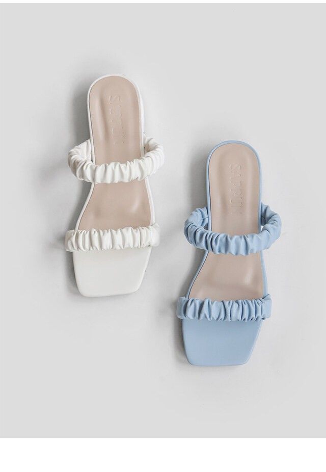 Sappun Desia Wrinkle Mule Slipper in Light Blue 235, Women's