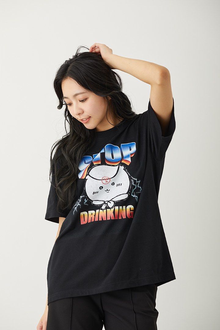 ちいかわ Tシャツ 禁酒 M くりまんじゅう STOP DRINKING ちいかわ シャツ
