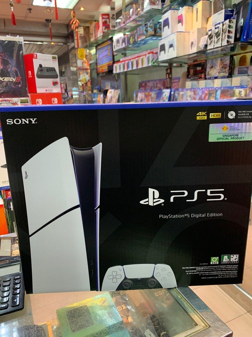 Sony PS5 slim digital console 825GB /local warranty by Sony Singapore ,  (🇸🇬 Promotion price )// ,,),Ready stock Now !!!!! (Free vertical stand  )🍀, Video Gaming, Video Game Consoles, PlayStation on Carousell