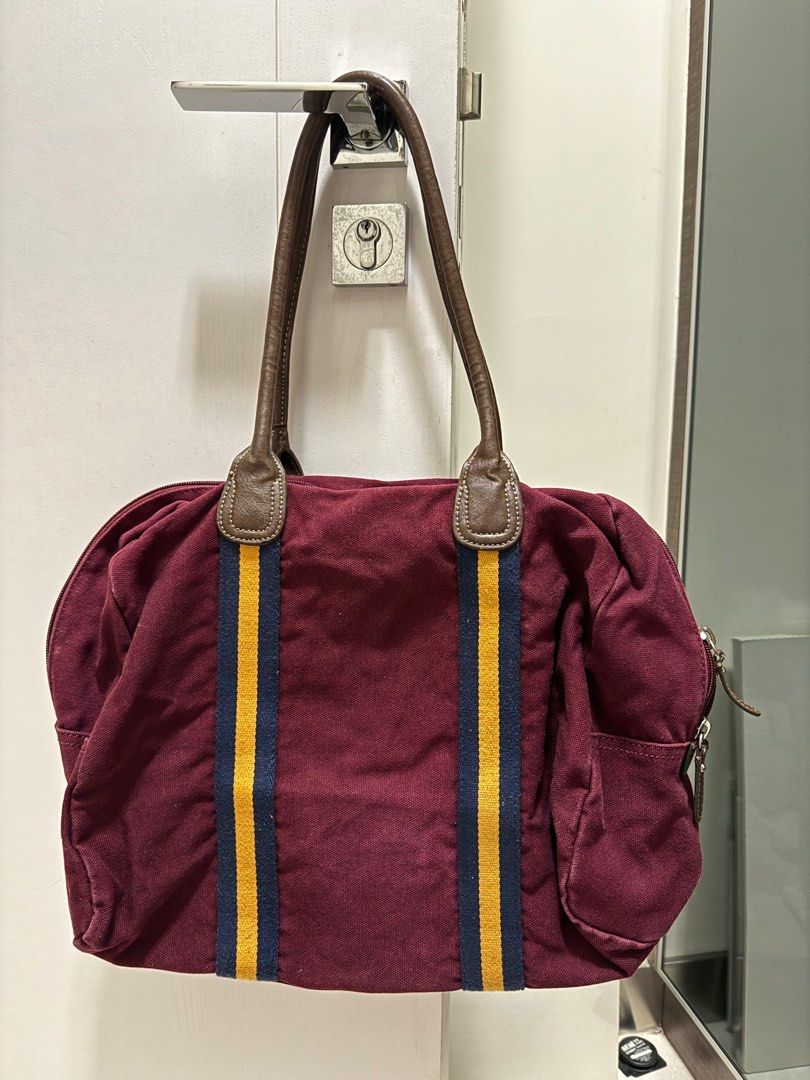 Tommy Hilfiger Red Unisex Canvas Duffle Bag Carousell