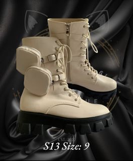 White Chunky Boots Shein