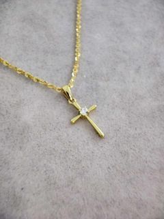 18k cross pendant with diamond necklace