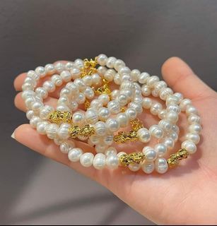 18K Piyao Pearl Beads Bracelet in 18Karat Saudi Gold