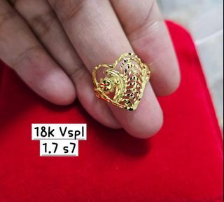 18K Saudi Gold heart ring